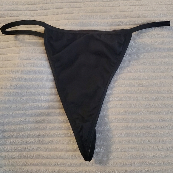 Vintage Victoria's Secret Black Thong Size Small - Picture 2 of 6
